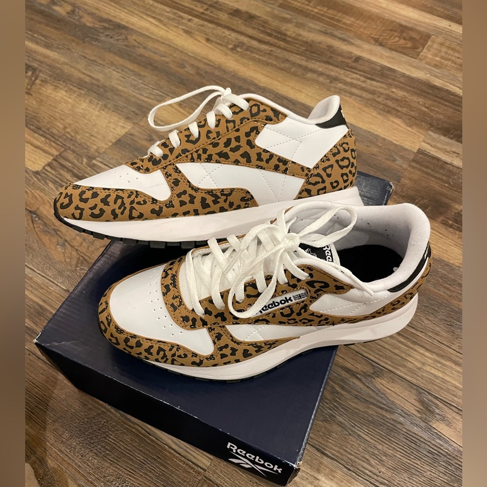Reebok classic leather cheetah brown/white/black